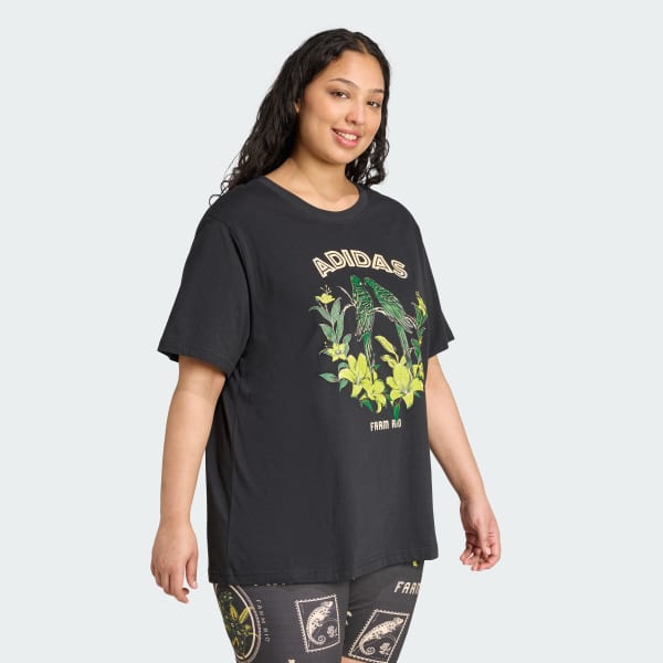 Camiseta estampada adidas X FARM (Plus Size) - Preto adidas