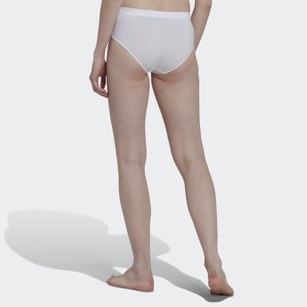adidas Women's Comfort Flex Soft Cotton Tencel Crop Bra, White, M