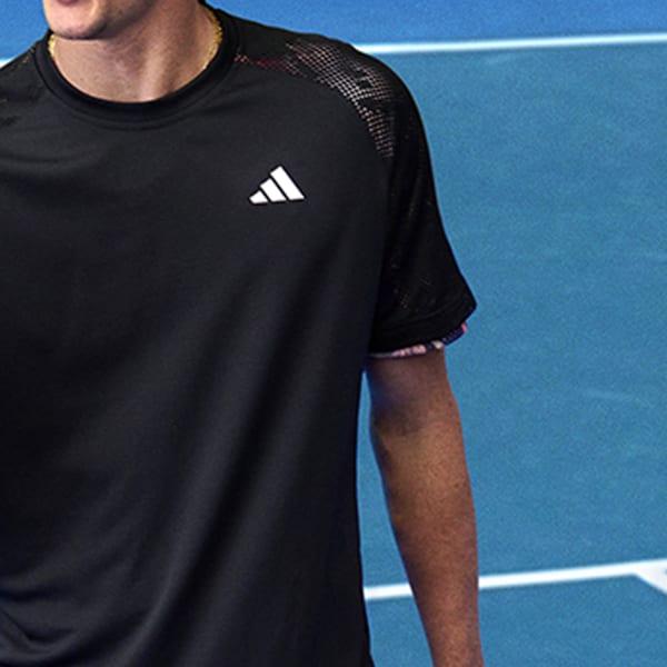 Noir T-shirt raglan de tennis Melbourne Ergo HEAT.RDY