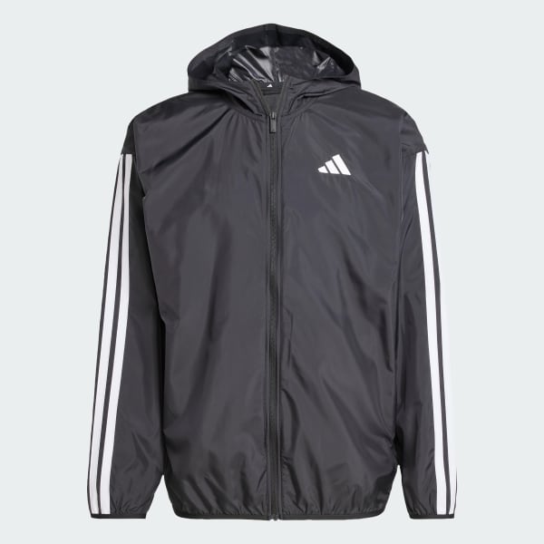 Schwarz Essentials 3-Streifen Windbreaker