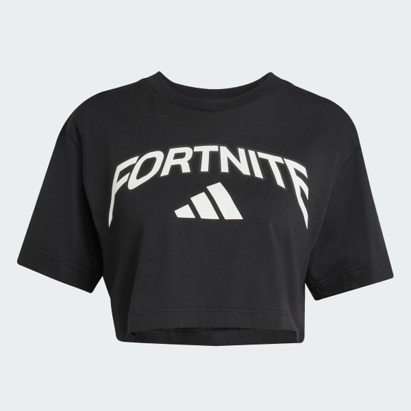 สีดำ เสื้อครอป adidas x Fortnite