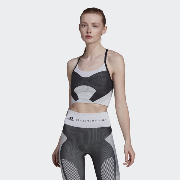 Svart adidas by Stella McCartney TrueStrength Yoga Knit Light-Support BH S3944