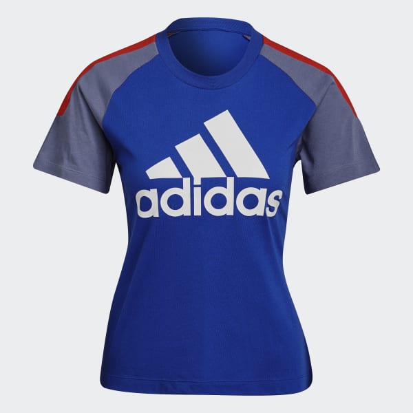Blue adidas Sportswear Colorblock T-Shirt BH082