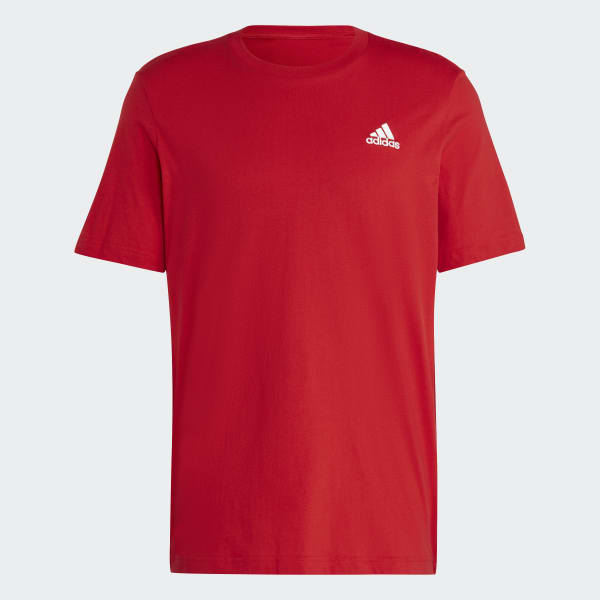 Red Essentials Single Jersey Embroidered Small Logo Tee