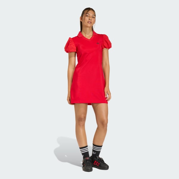 Vermelho VESTIDO COM MANGAS EM BALÃO