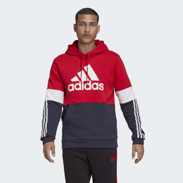 adidas Essentials Fleece Colorblock Sweatshirt - Red | Men's Training ...