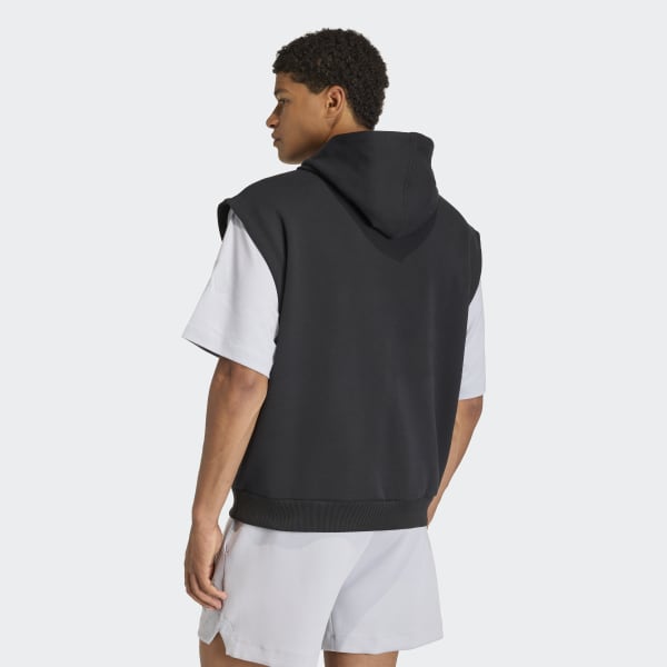 adidas SOFT LUX HOODED VEST - Black | Free Shipping with adiClub