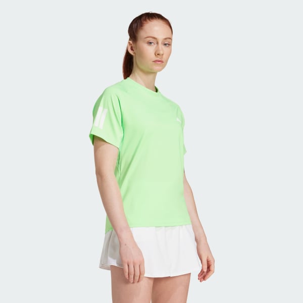 Verde Camiseta de tenis Club Climacool con las 3 Franjas