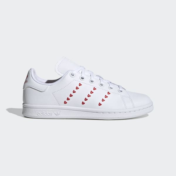 Kids Stan Smith White \u0026 Red Embroidered 