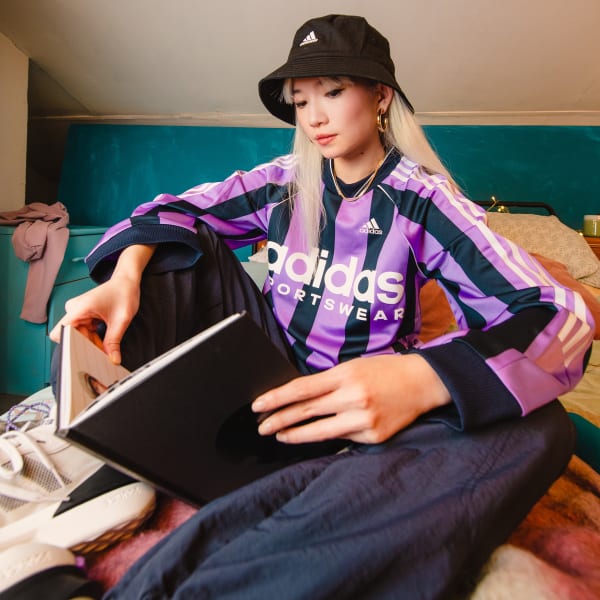 adidas Jacquard Long Sleeve Top Jersey Purple adidas UK