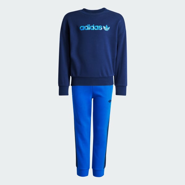 Azul Conjunto Crew Infantil