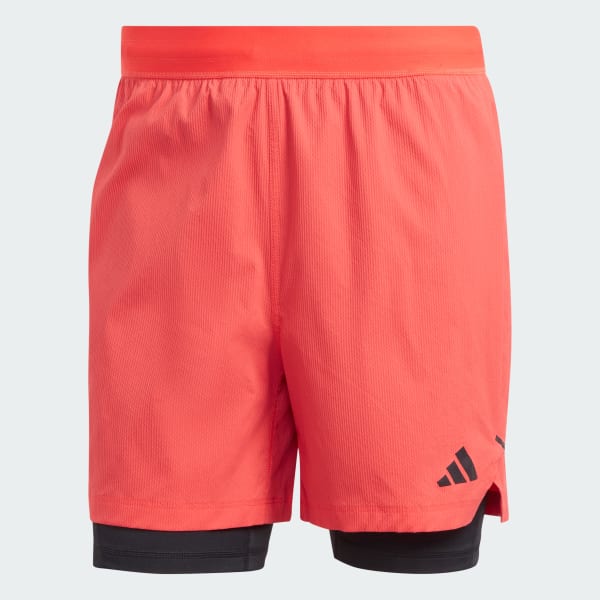 | adidas - Shorts Power Red US | Training Two-in-One adidas Workout Men\'s