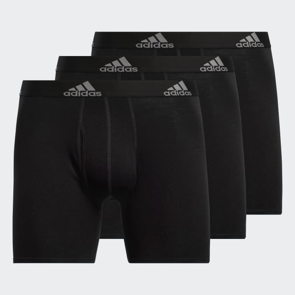 adidas Stretch Cotton Boxer Briefs 3 Pairs (Big and Tall) - Black ...