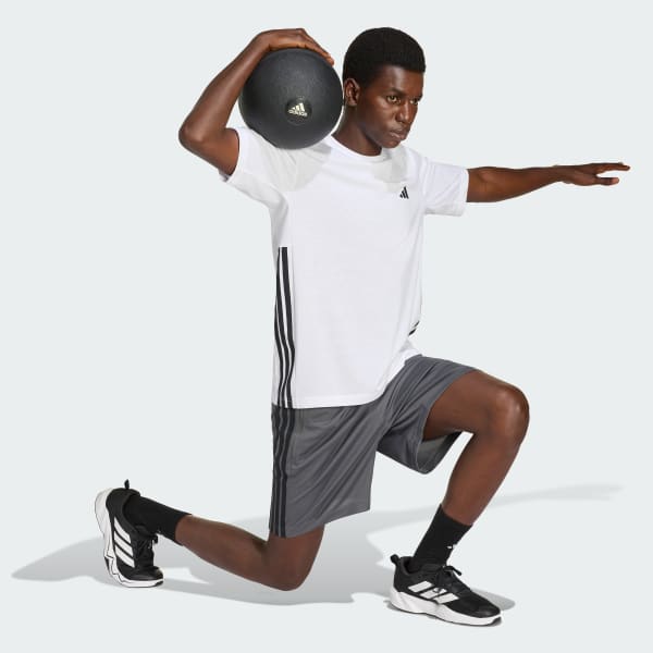 Gris SHORT WORKOUT ESSENTIALS BASE 3 TIRAS PIQUÉ 9 pulgadas