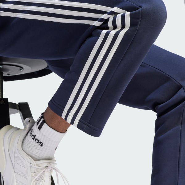 adidas Essentials 3 Stripes Open Hem Fleece Pants Blue Free Shipping with adiClub adidas Canada