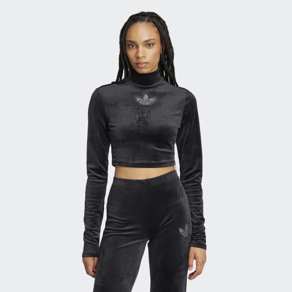 Adidas cropped long sleeve top deals