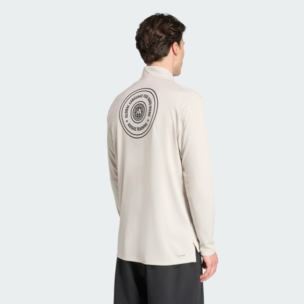 Power Graphic Quarter-Zip Top