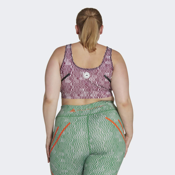 Λευκό adidas by Stella McCartney TruePurpose Printed Training Crop Top (Plus Size)