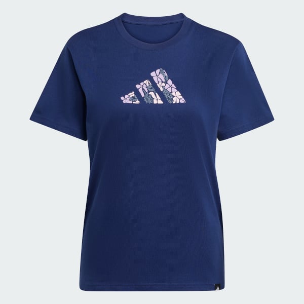 สีน้ำเงิน เสื้อยืดพิมพ์ลาย Soft Side