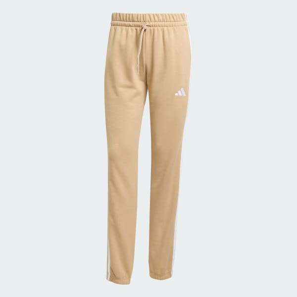 Brown Essentials 3-Stripes French Terry Cuffed Pants