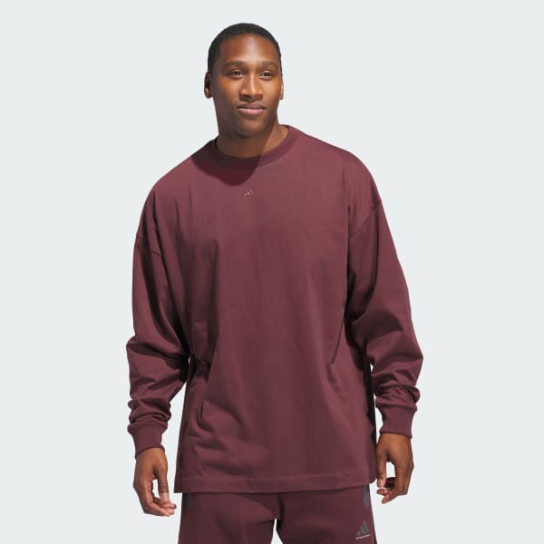 Granate Polo Manga Larga adidas Basketball (Unisex)