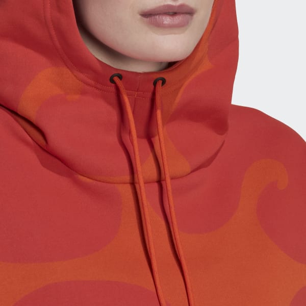 oranzová Mikina s kapucňou Marimekko Crop VT545