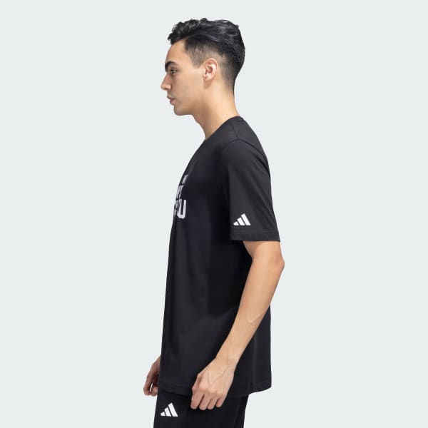 Black ADIDAS CRICKET SLOGAN TEE 
