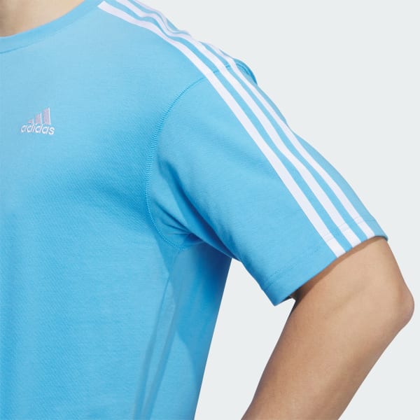 adidas ライトブルー 半袖Tシャツ M アディダス エッセンシャルズ プラス ルーズフィット スリー