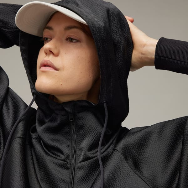 adidas Y-3 Tech Seersucker Zip Hoodie - Black | Free