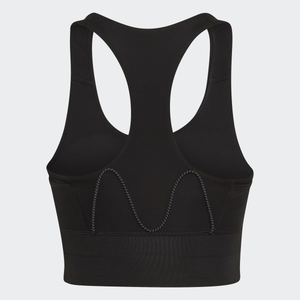 Negro Top Deportivo de Running Soporte Medio