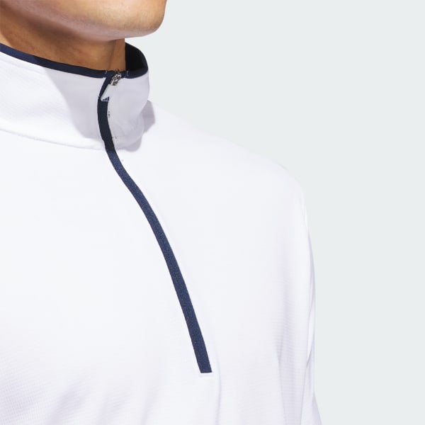 White adidas half zip hot sale