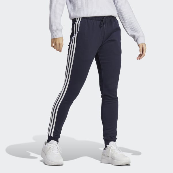 Blue Essentials 3-Stripes French Terry Cuffed Pants