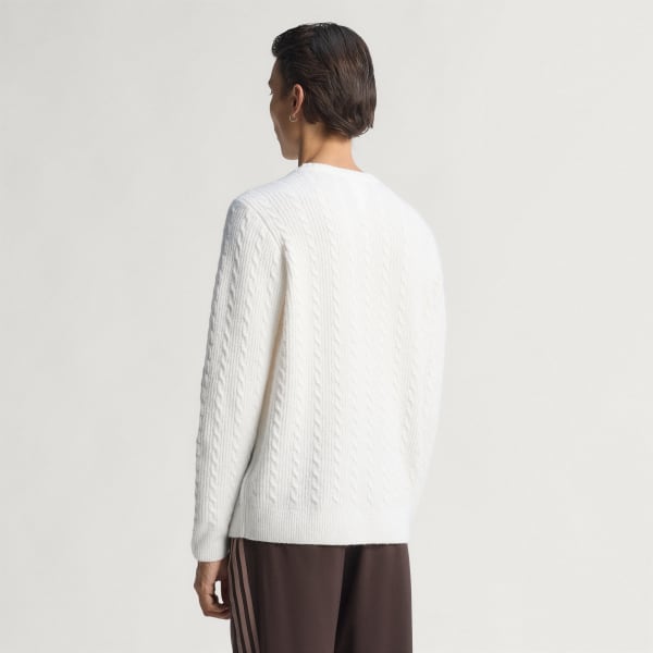 Bialy Sweter Originals z dzianiny warkoczowej