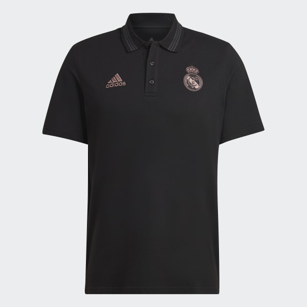 Czerń Real Madrid 3-Stripes Polo Shirt IR453