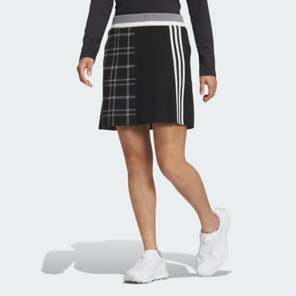 Black 풀 패션 3-스트라이프 및 체크 스커트