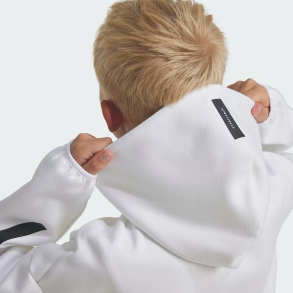 adidas Z.N.E. Full-Zip Hooded Track Jacket Kids - White