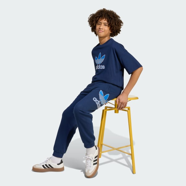 Blu Sweat pants Big Logo Execution Oversized Junior