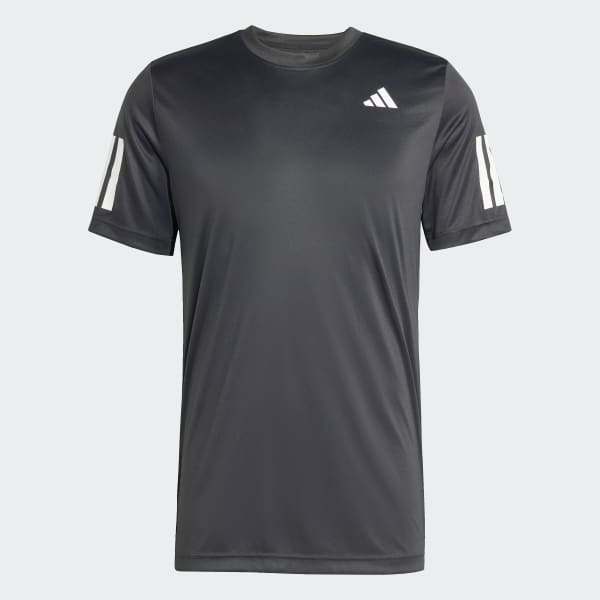 Schwarz Club Tennis CLIMACOOL 3-Streifen T-Shirt