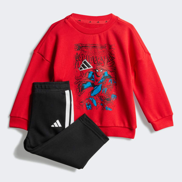 Rosso Completo felpa e pantaloni Spider Man Marvel per bambini