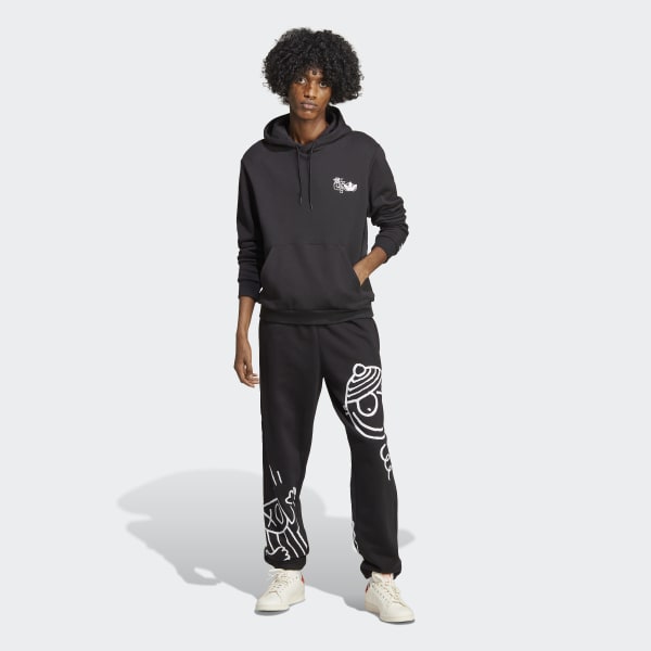 Negro Sudadera con capucha Graphics Hack the Elite