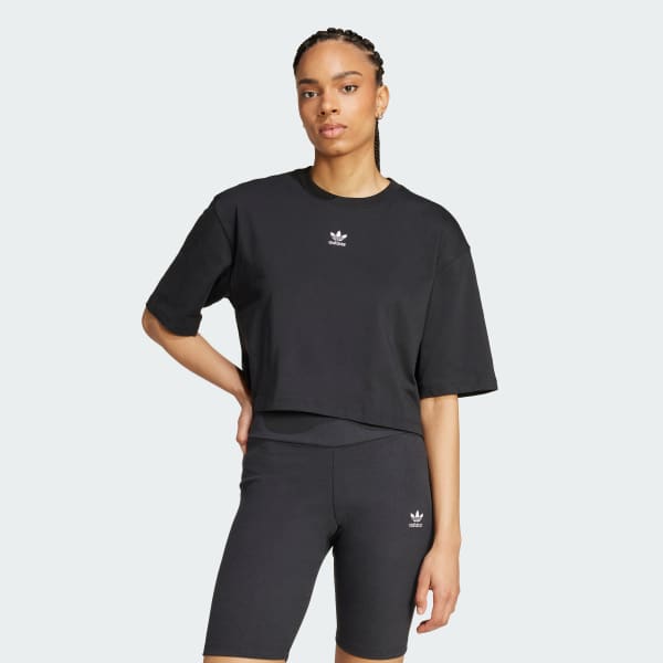 Black Essentials Crop Tee