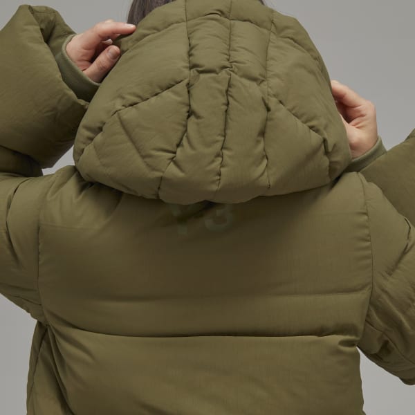 Groen Y-3 Classic Puffy Donsjas met Capuchon