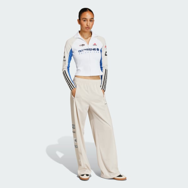 White TEAMGEIST SLIM FULL ZIP TOP