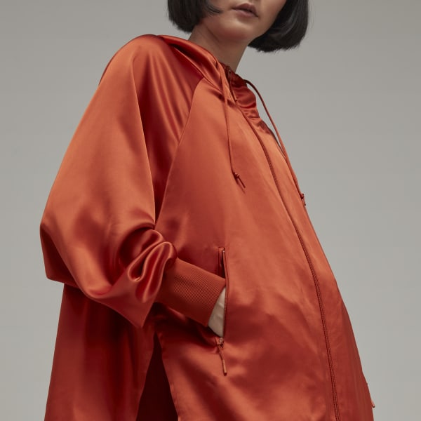 Red Classic Tech Silk Hooded Top UB811