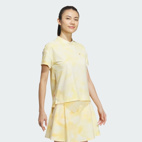 สีเหลือง เสื้อแขนสั้นคอสูงพิมพ์ลาย Playgreen