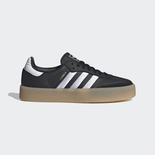 Adidas originals samba rose trainers top in white with dark gum sole