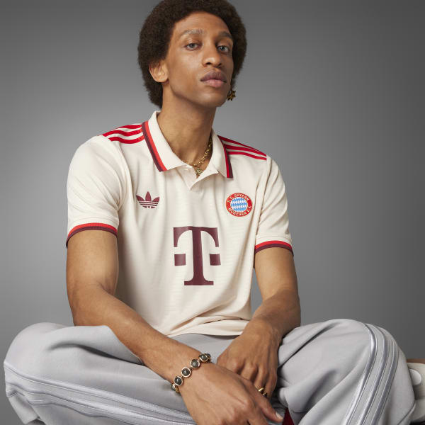 Tシャツ・カットソー adidas FC Bayern 2425 Third Jersey Ivory Red IZ3129 adidas FC Bayern Munich 2024/25 Men's Third Jersey | Soccer