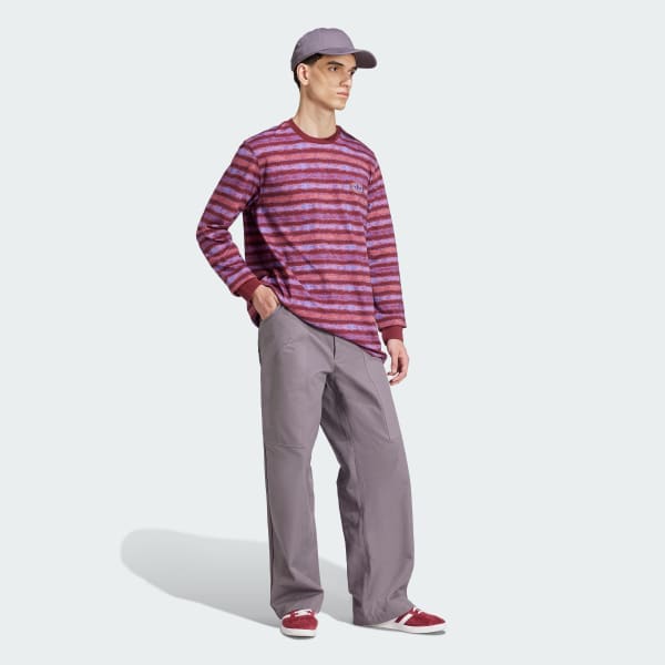 Granate Playera adidas Originals 90s Manga Larga a Rayas