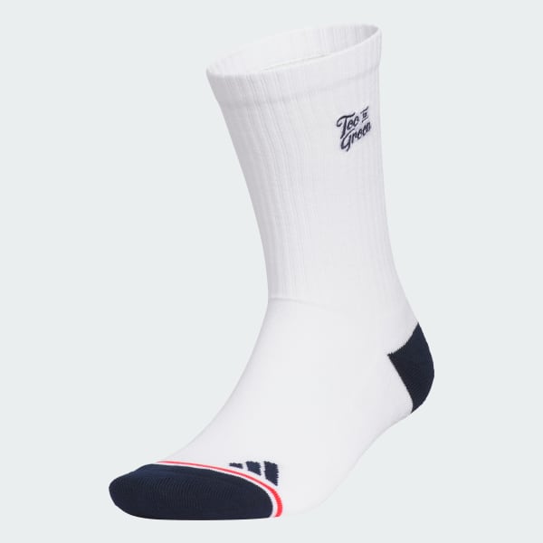 White Graphic Crew Socks