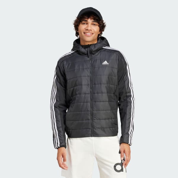 noir Veste hybride à capuche isolante Essentials 3 bandes